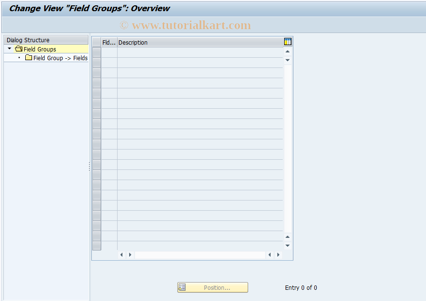 SAP TCode CACS_CSI0002 - CSI Control: Field Groups