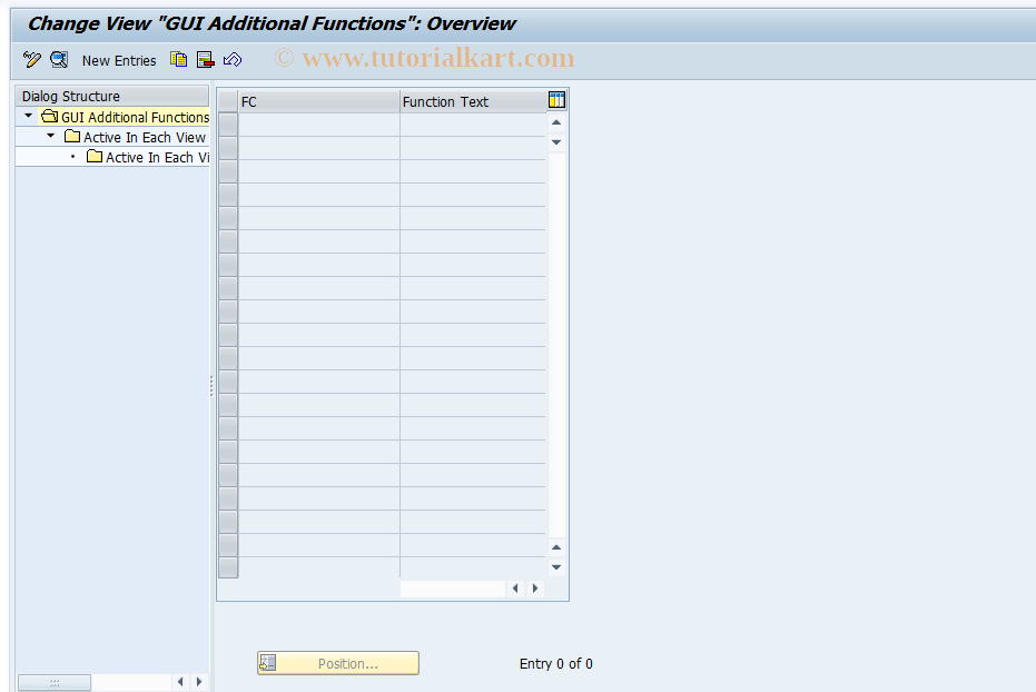 SAP TCode CACS_CSI0009 - CSI Control: GUI Additionl Functions