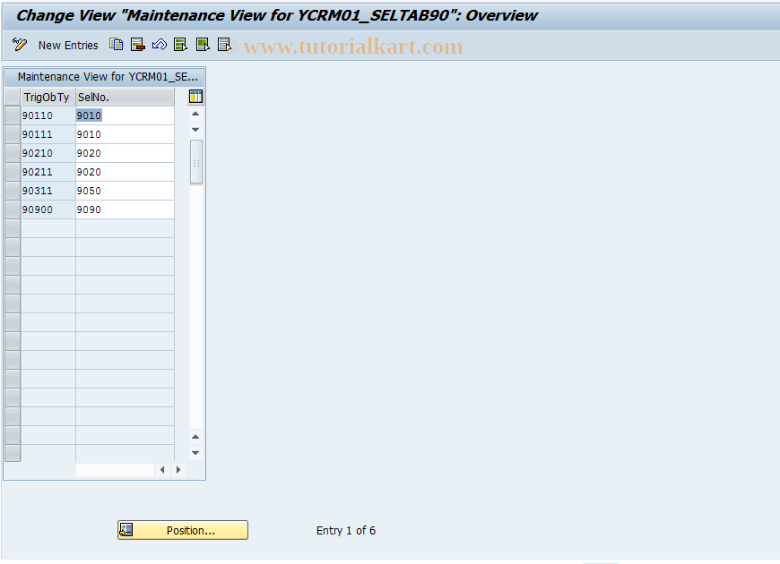 SAP TCode CACS_DET - Customizing for Generated Tables