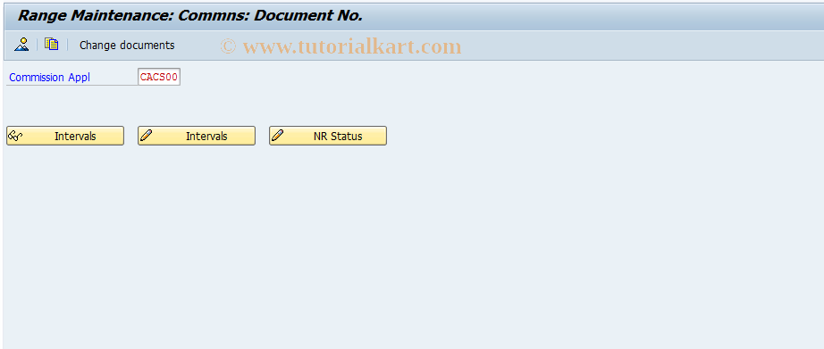 SAP TCode CACS_DN01 - Number Ranges for Commission Docs