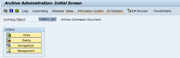SAP TCode CACS_DOC_ARCH - Archiving: Commission Case