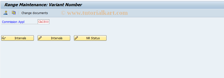 SAP TCode CACS_FDU - Number ranges for imp. variants