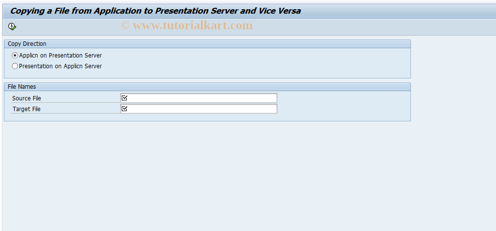 SAP TCode CACS_FILE_COPY - Copying a File