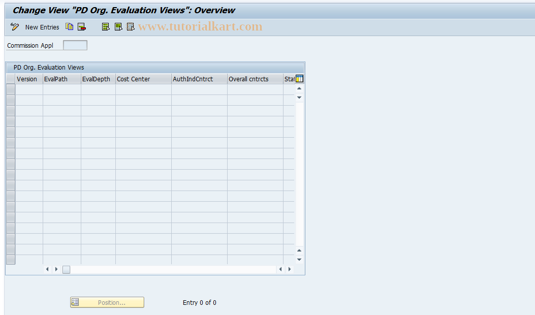 SAP TCode CACS_INVORG - Maintain Evaluation Paths