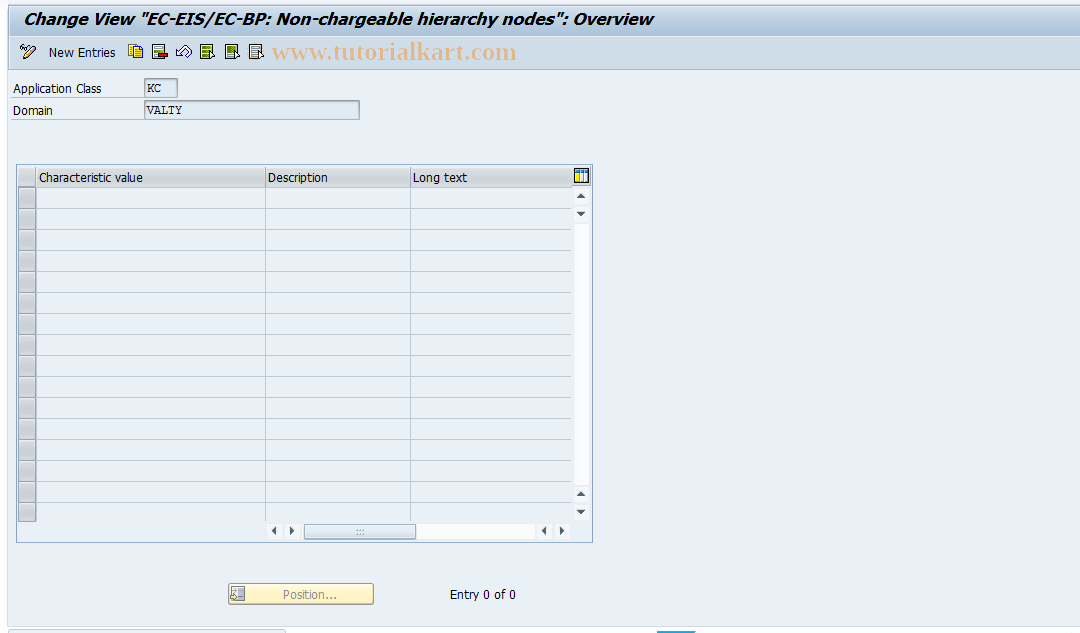 SAP TCode CACS_J - Maintain Hierarchy Nodes