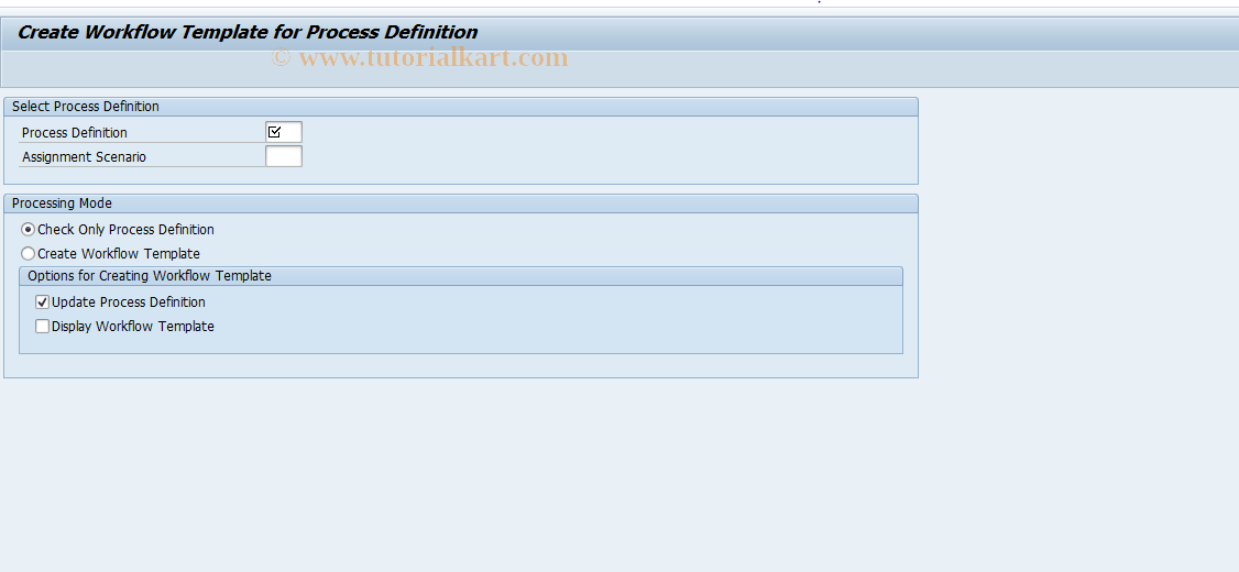 SAP TCode CACS_OAC11 - FOA: Generate Process Workflow