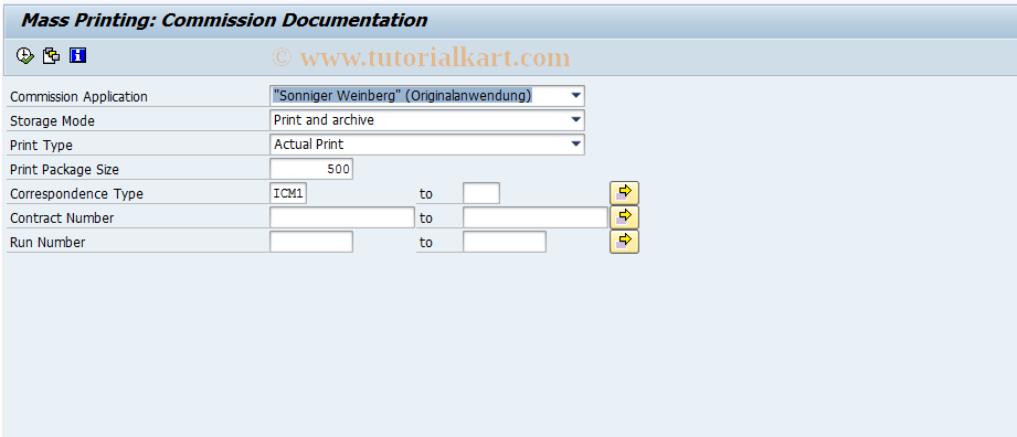 SAP TCode CACS_PRINT_ICM1 - Mass Printing