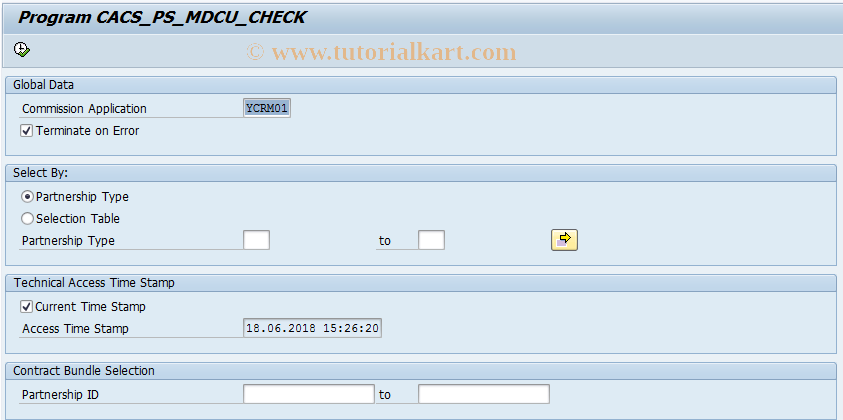 SAP TCode CACS_PS_MDCU_CHECK - Call Program cacs_ps_mdcu_check