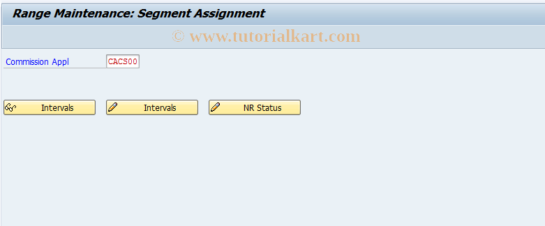 SAP TCode CACS_SEGAG - Number Range Maintenance: CACS_SEGAG