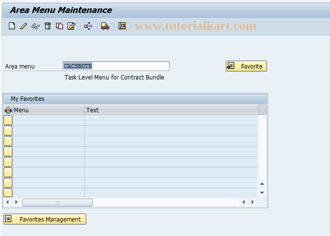 SAP TCode CACS_SE_43_BDL - CACS Area Menu (Bundle)