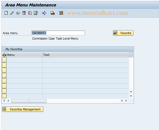 SAP TCode CACS_SE_43_CAS - CACS Area Menu (Case)