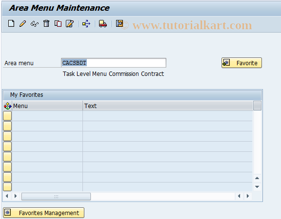 SAP TCode CACS_SE_43_CTR - CACS Area Menu (Contract)