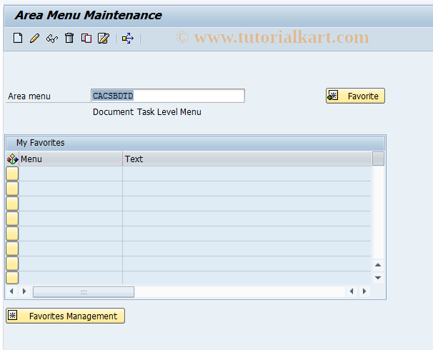 SAP TCode CACS_SE_43_DOC - CACS Area Menu (Document)