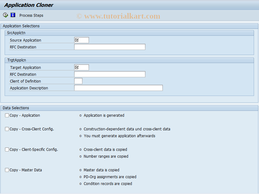 SAP TCode CACS_TIME_CLONE - Application Cloner