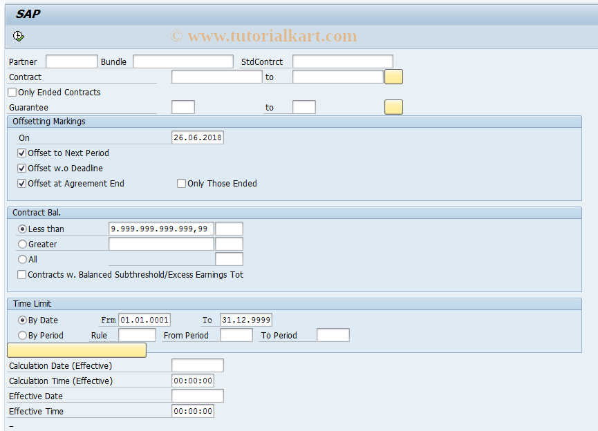 SAP TCode CACS_WARRALLO - Closing Guarantee Offsetting