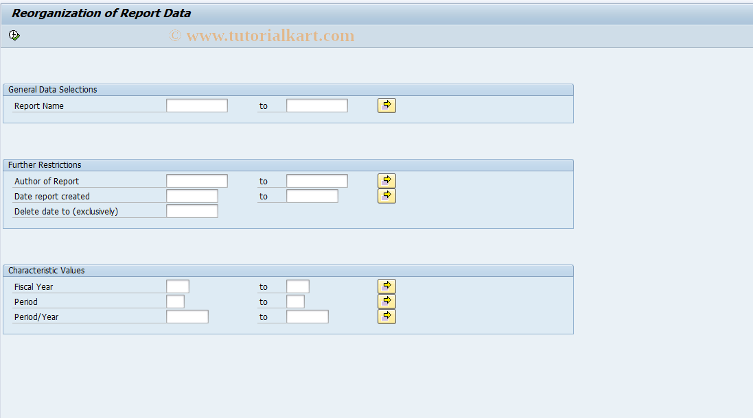 SAP TCode CACS_Y - Reorganize Report Data