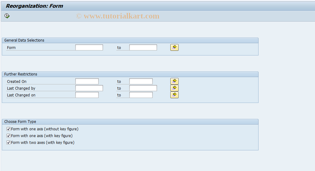 SAP TCode CACS_Z - Reorganize Forms