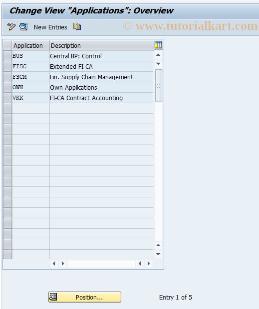 SAP TCode CAS1 - CA Control: Application