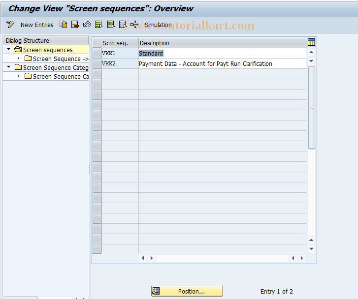 SAP TCode CAS6 - CA Control: Screen Sequence Variants