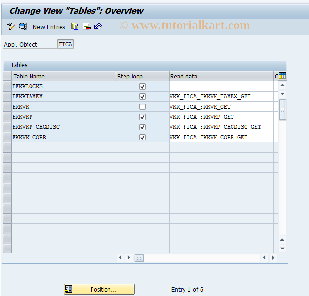 SAP TCode CASG - BP Control: Tables