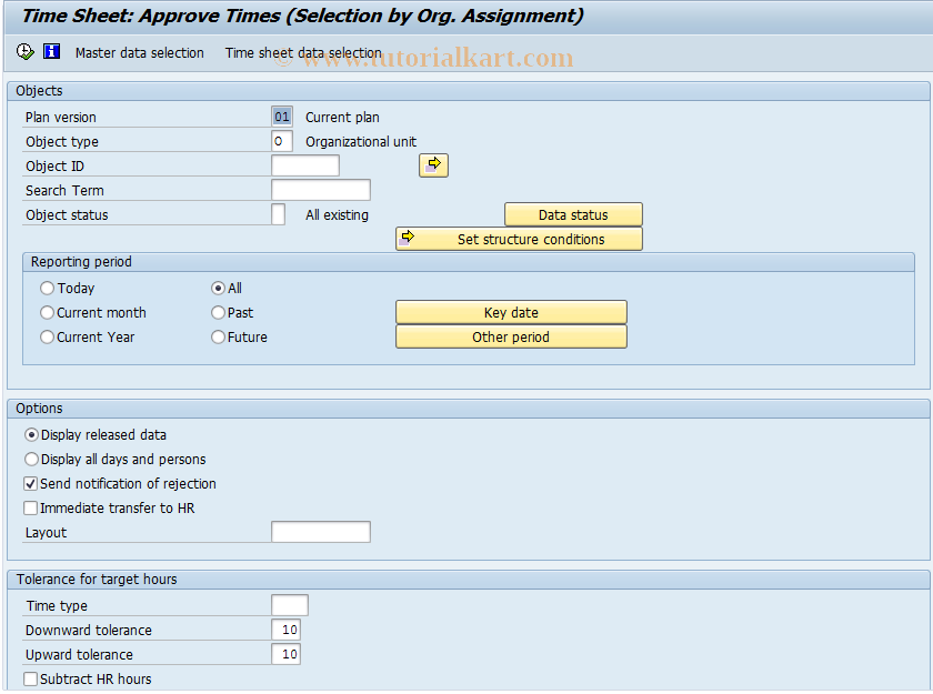 SAP TCode CAT4 - CATS: Approve Data