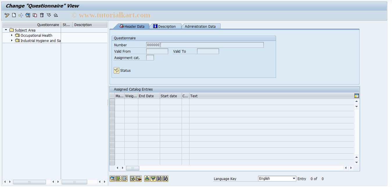 SAP TCode CBIH52 - EHS: Call General Questionnaire