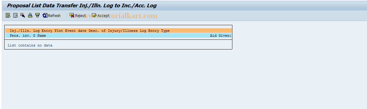 SAP TCode CBIH89 - EHS: Injury/Illness Log Data Transfer