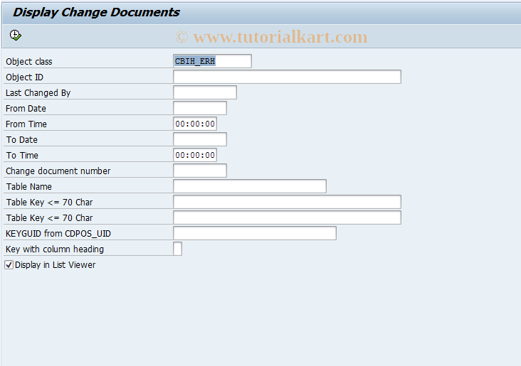 SAP TCode CBIHCH2 - Change Documents Risk Assessment