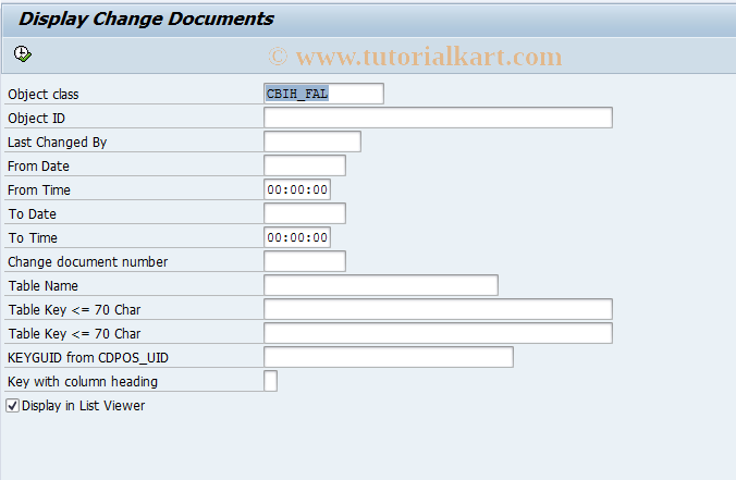 SAP TCode CBIHCH4 - Change Documents Injury/Illness Log