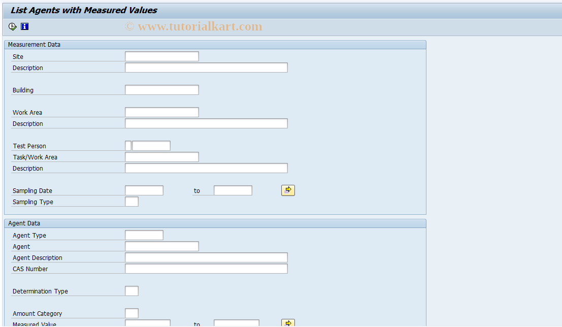 SAP TCode CBIHMR01 - EHS: Agents with Measured Values