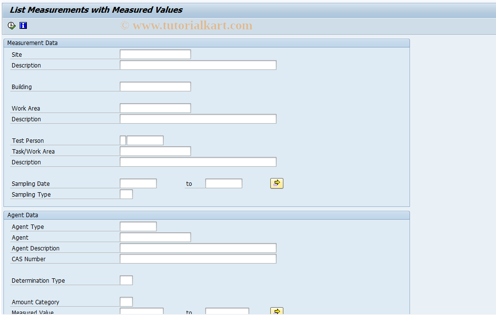 SAP TCode CBIHMR03 - EHS: Measurements with Meas. Values