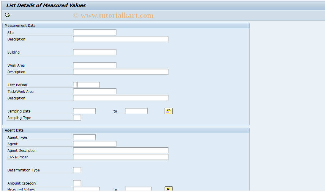 SAP TCode CBIHMR09 - EHS: Details of Measured Values