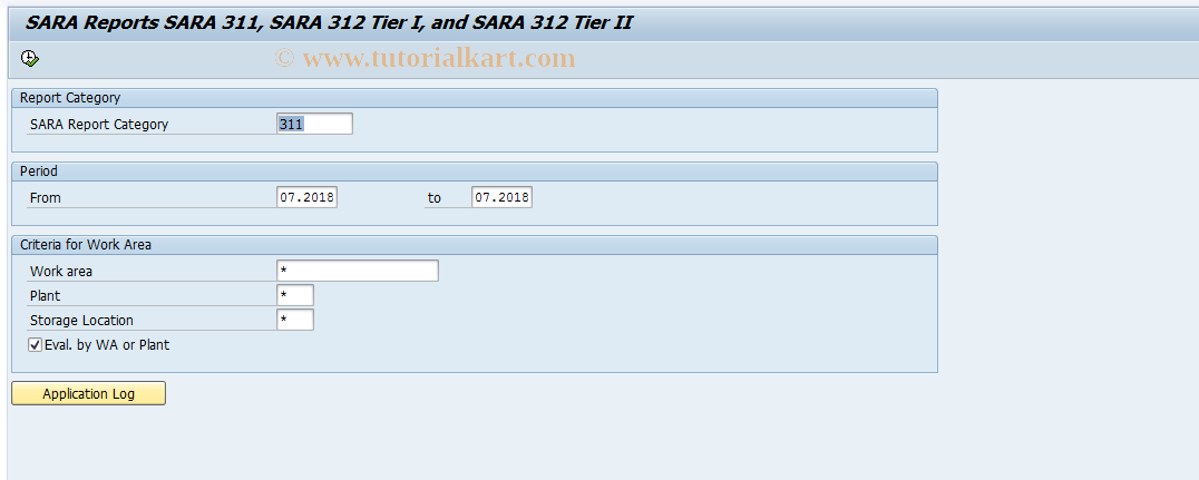 SAP TCode CBIHSR01 - EHS: SARA Reporting