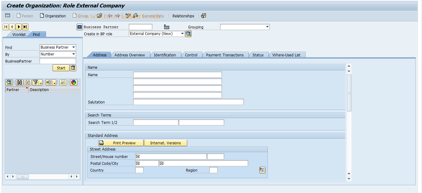 SAP TCode CBIHT7 - RFC - EHSBP51 Create Extern. Company