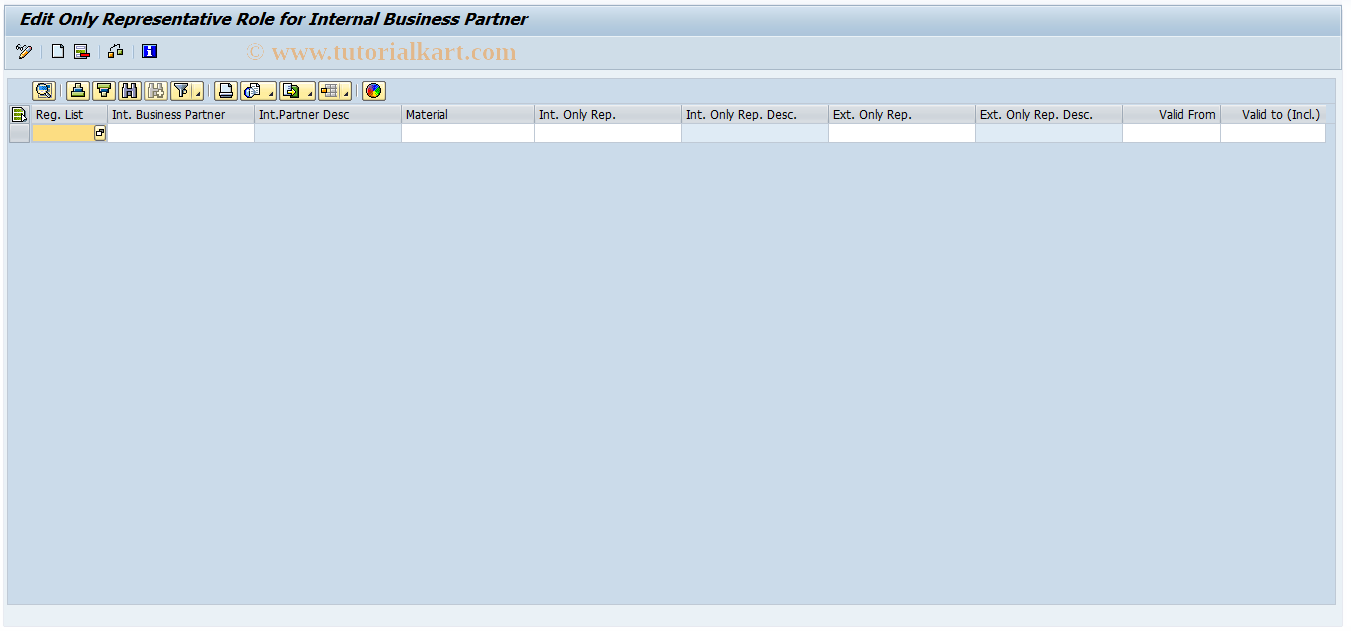 SAP TCode CBRC02 - Only Rep.: Int. Business Partners