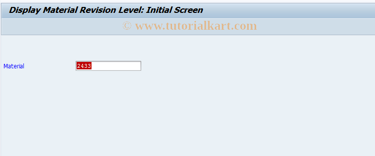 SAP TCode CC13 - Display Material Revision Level