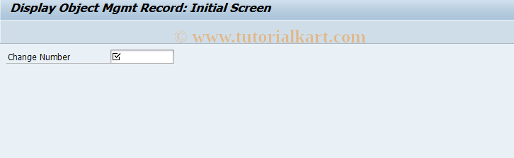 SAP TCode CC23 - Display Object Management Record