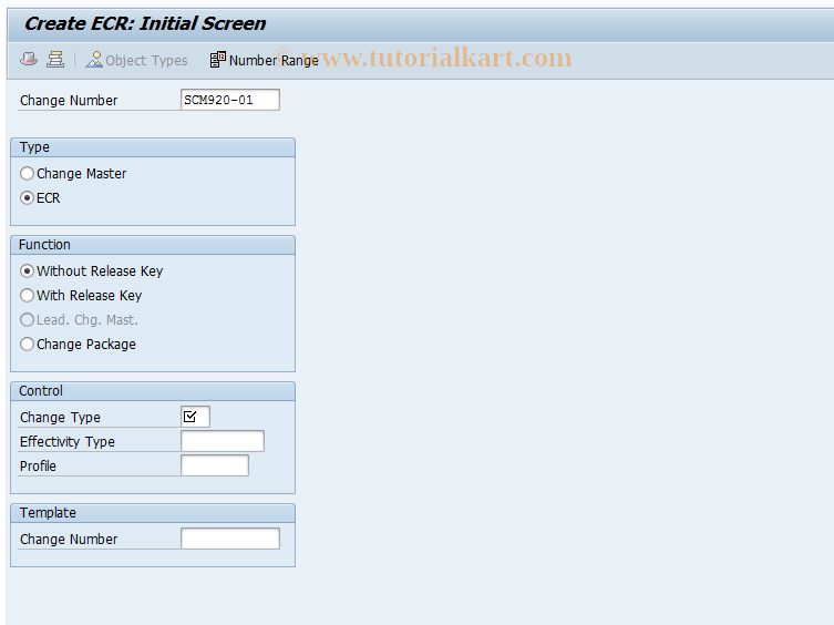 SAP TCode CC31 - Create Change Request