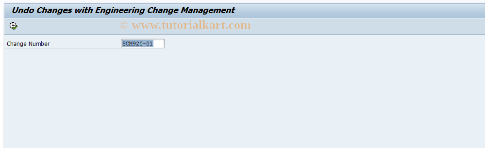 SAP TCode CCUNDO - Undo Changes
