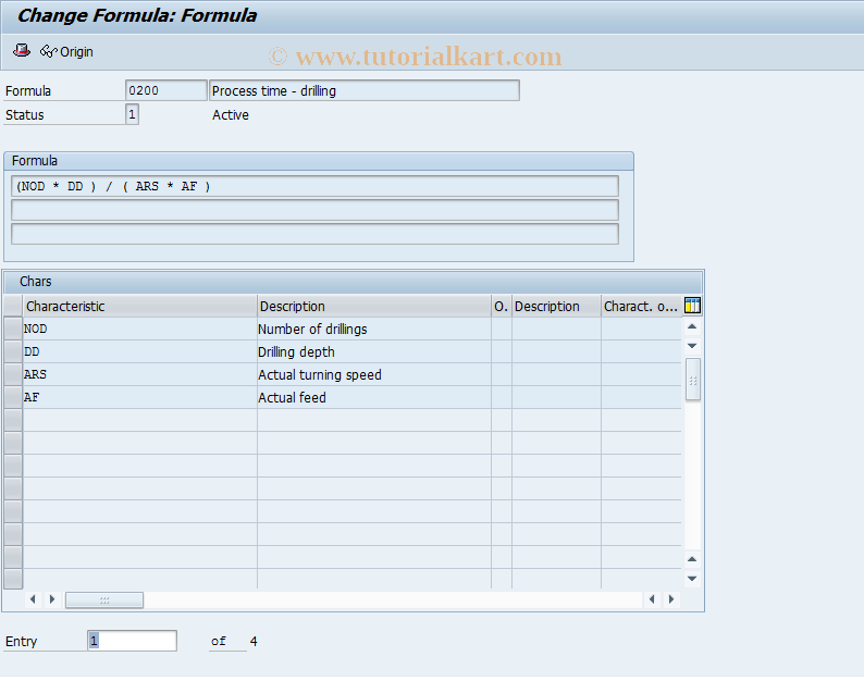 SAP TCode CE12 - Change standard value formula