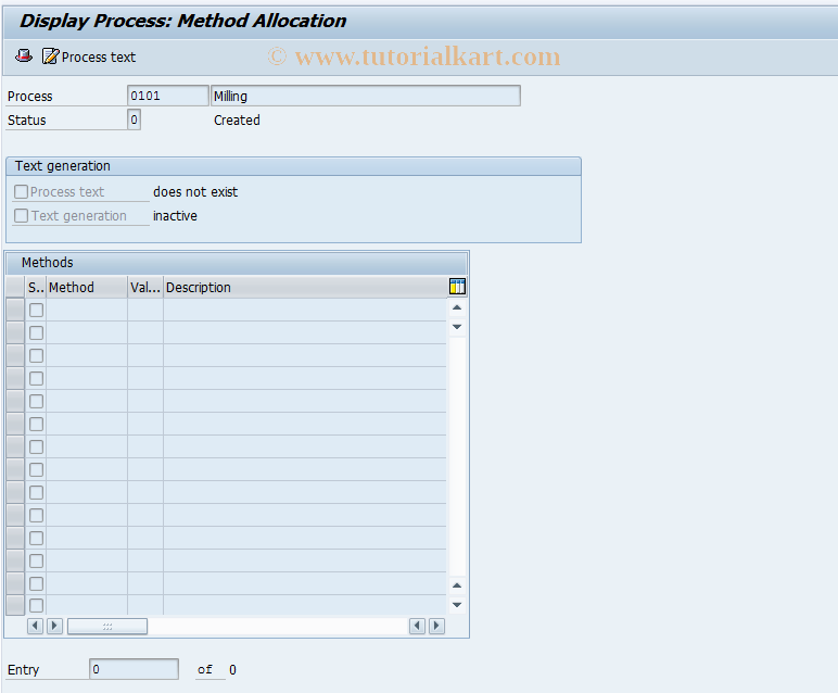 SAP TCode CE33 - Display standard value process