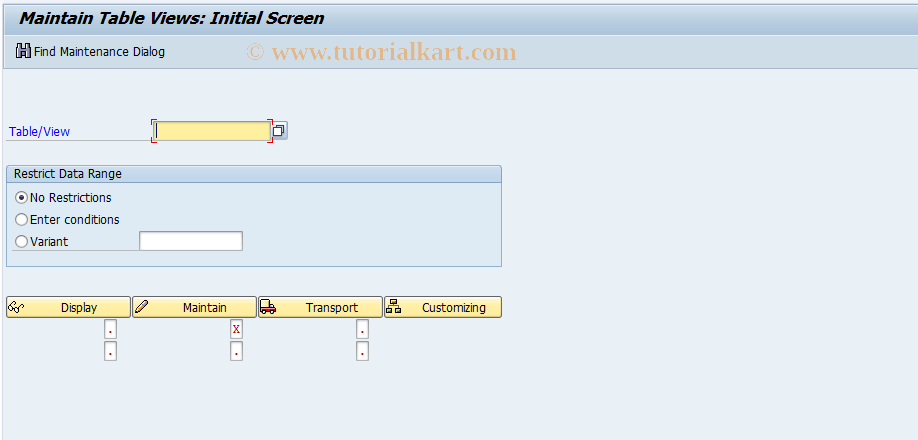 SAP TCode CEVP - Display CAPP tables