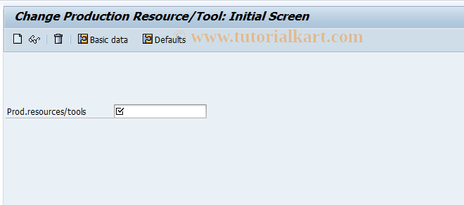 SAP TCode CF02 - Change Production Resource/Tool