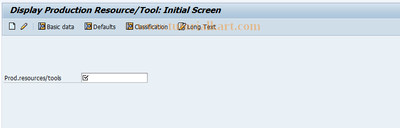 SAP TCode CF03 - Display Production Resources/Tools