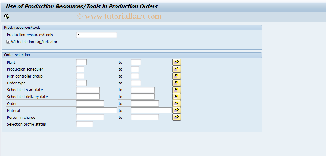 SAP TCode CF10 - PRT: Use of PRT master in production order