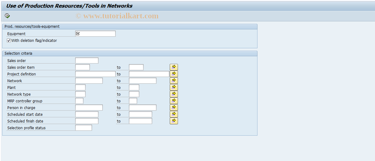 SAP TCode CF15 - PRT: Use of PRT master in network