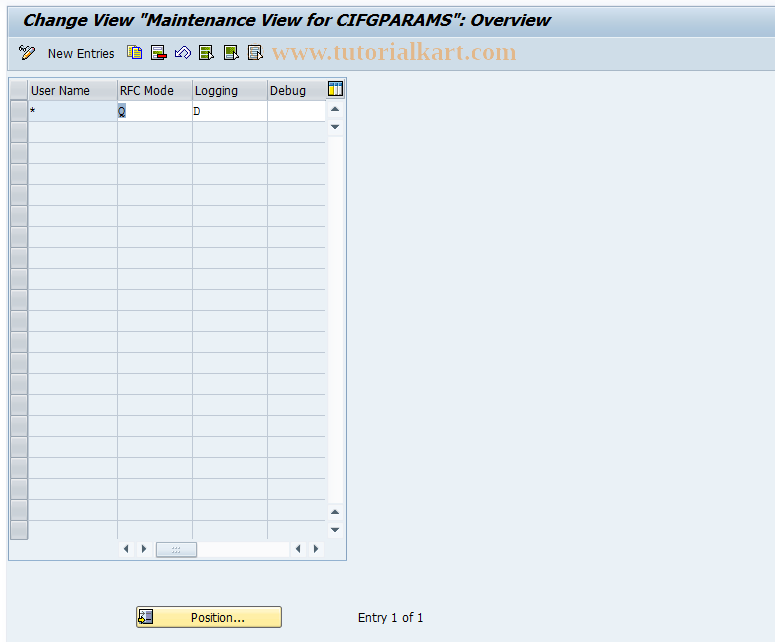 SAP TCode CFC2 - Customizing Parameters