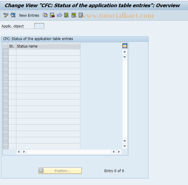 SAP TCode CFCSS - CFC: Maintain status information