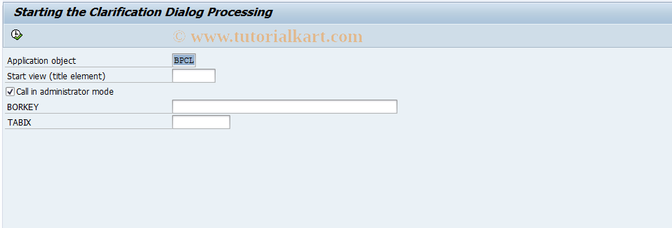 SAP TCode CFCSTART - Start clarification controller