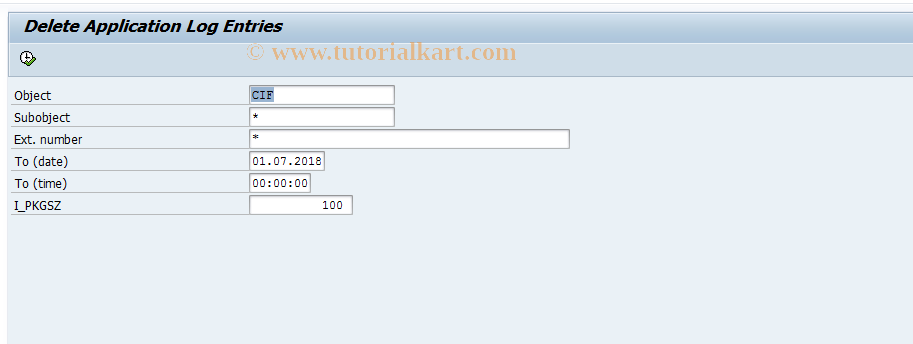 SAP TCode CFGD - Delete Application Log Entries